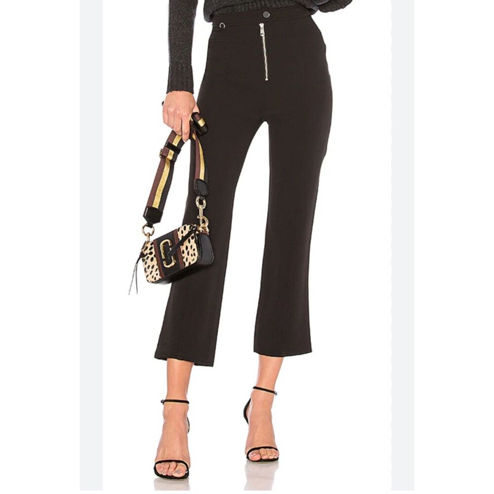 Cinq A Sept Harlow Black High Rise Cropped Flare Trousers Dress Pants Sz 8 NWT